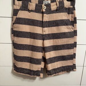The Children's Place Tan and Black Striped Casual Shorts